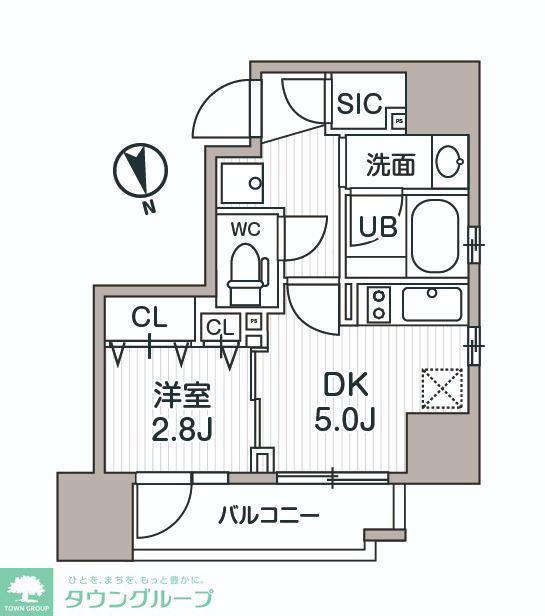 シーズンフラッツ蔵前パークフロント(1DK/7階)の間取り写真