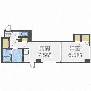 フラワーN22(1DK/5階)の間取り写真