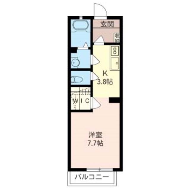 イーストD(1K/2階)の間取り写真