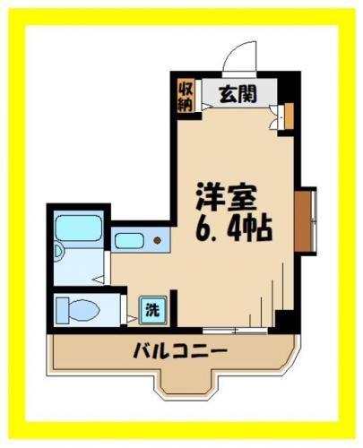 ラ・レイネ鷺沼(ワンルーム/3階)の間取り写真