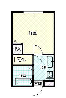 メゾンフローラ(1K/2階)の間取り写真