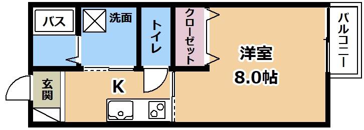 CAラ・フォート(1K/1階)の間取り写真