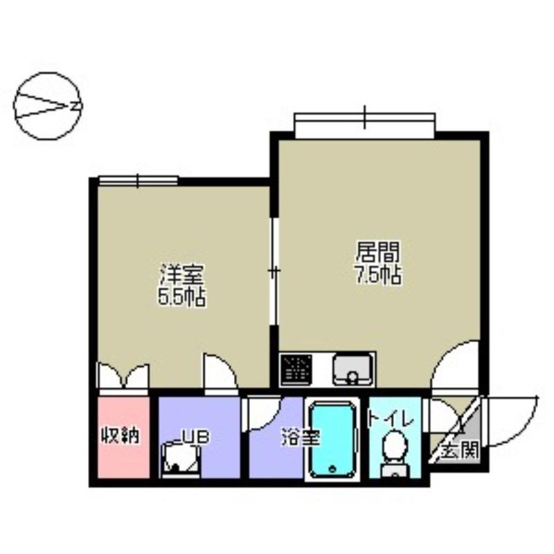 エミネンス旭町(1DK/3階)の間取り写真