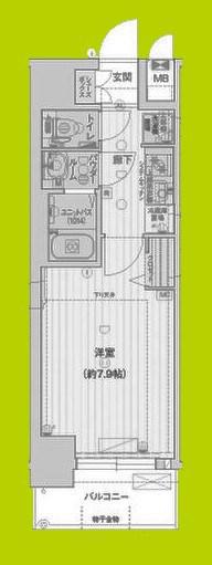 ソルテラス関目高殿駅前(1K/4階)の間取り写真
