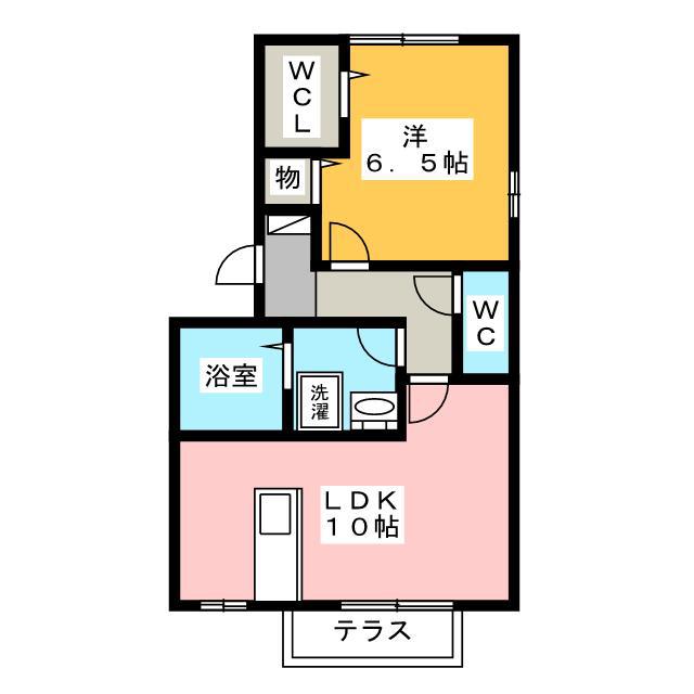 LUNA(1LDK/2階)の間取り写真