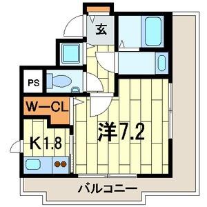 CHERRY HOUSE VI(1K/4階)の間取り写真
