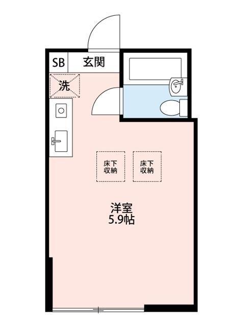 カーサ・クオーレ神大寺(ワンルーム/1階)の間取り写真