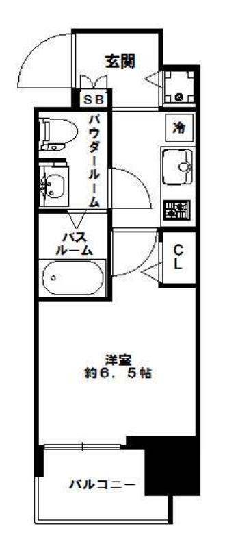 スワンズシティ北堀江(1K/11階)の間取り写真