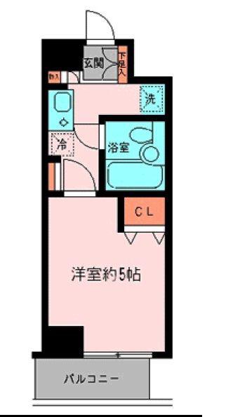 プライムアーバン鶴見寺谷(ワンルーム/2階)の間取り写真