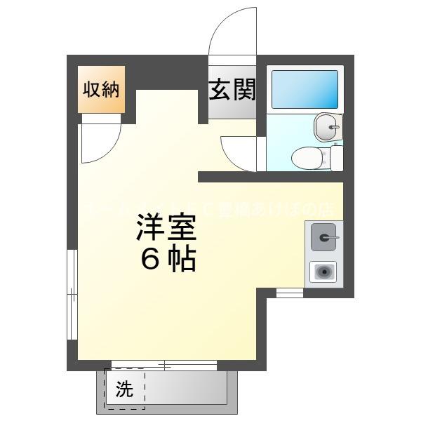 向山ハウス(ワンルーム/3階)の間取り写真