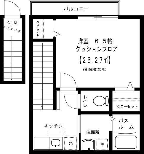 アールズコート I棟(1K/2階)の間取り写真