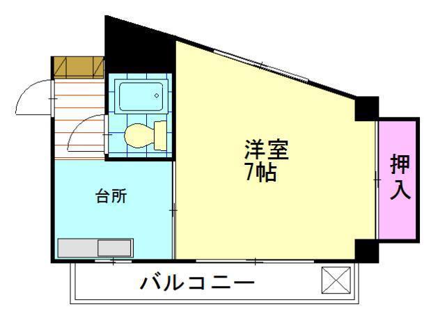 芸短コーポ(1K/2階)の間取り写真