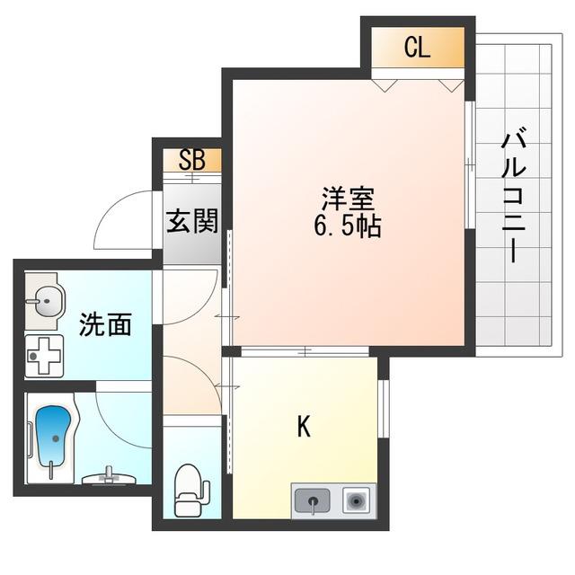 PLACE ONE(1K/3階)の間取り写真