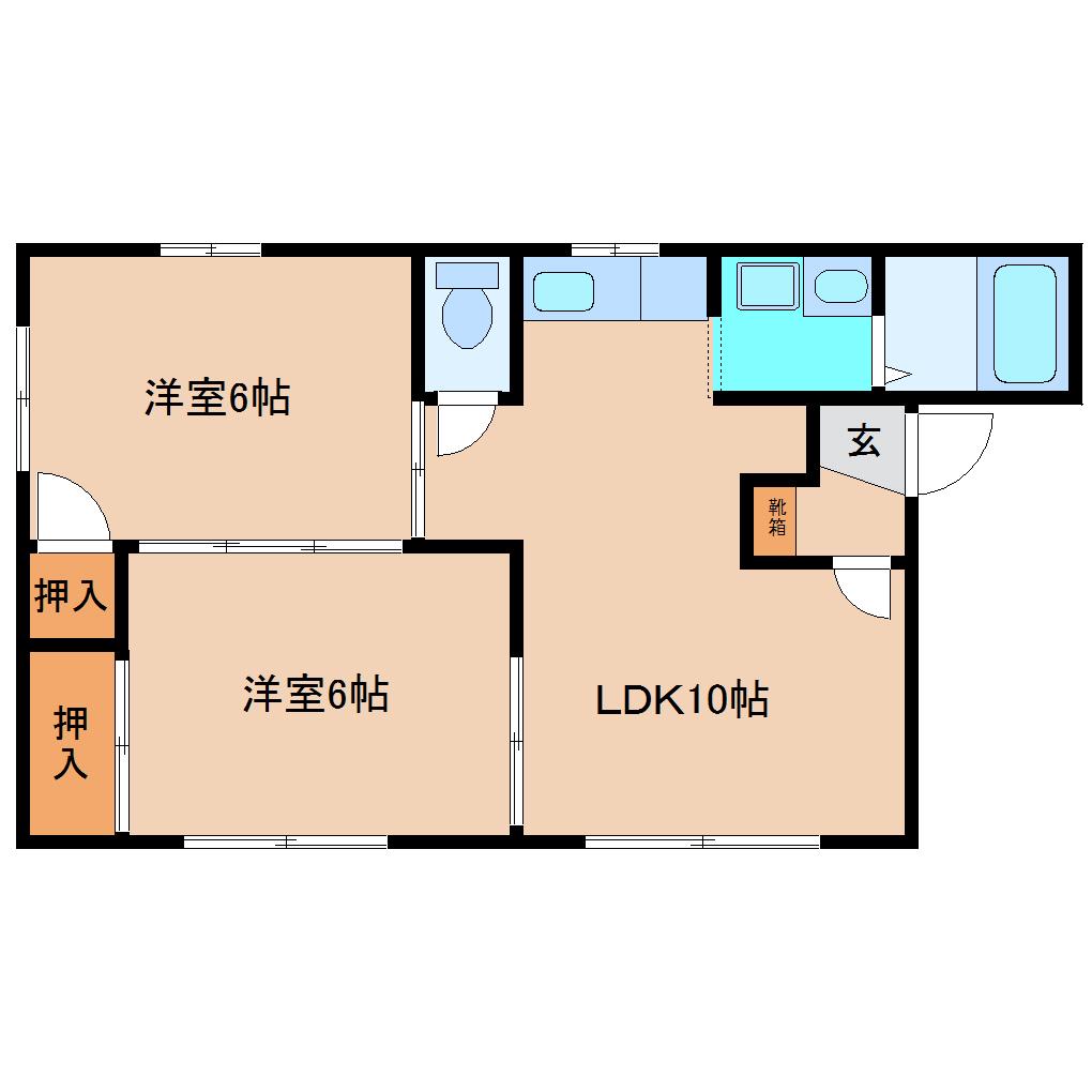 セブンハイツ(2LDK/1階)の間取り写真