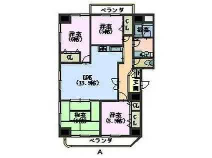 オーシャン50日進駅前(4LDK/6階)の間取り写真