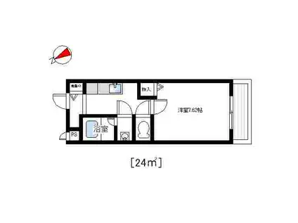 Kセゾン春木(1K/1階)の間取り写真