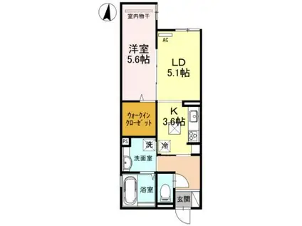 モンローズ(1LDK/3階)の間取り写真