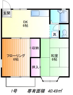 関戸クレスト(2DK/2階)の間取り写真