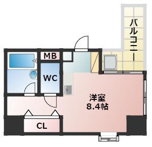 YKハイツ西明石(ワンルーム/4階)の間取り写真