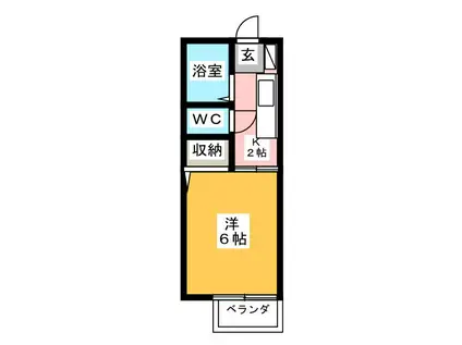 プレジール高ノ瀬(1K/1階)の間取り写真