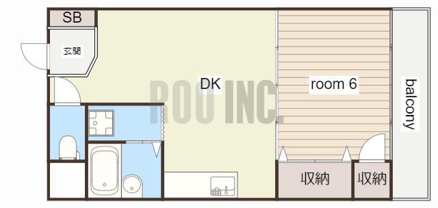 ファーストイン英賀保駅前(1DK/8階)の間取り写真