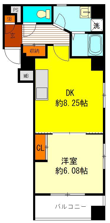 プランドルレジオン(1DK/2階)の間取り写真