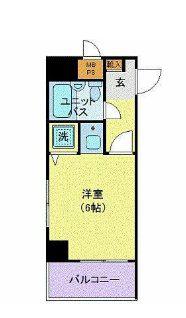 日神パレステージ藤沢(ワンルーム/2階)の間取り写真