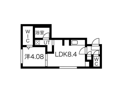 ラピスブラオ発寒(1LDK/4階)の間取り写真