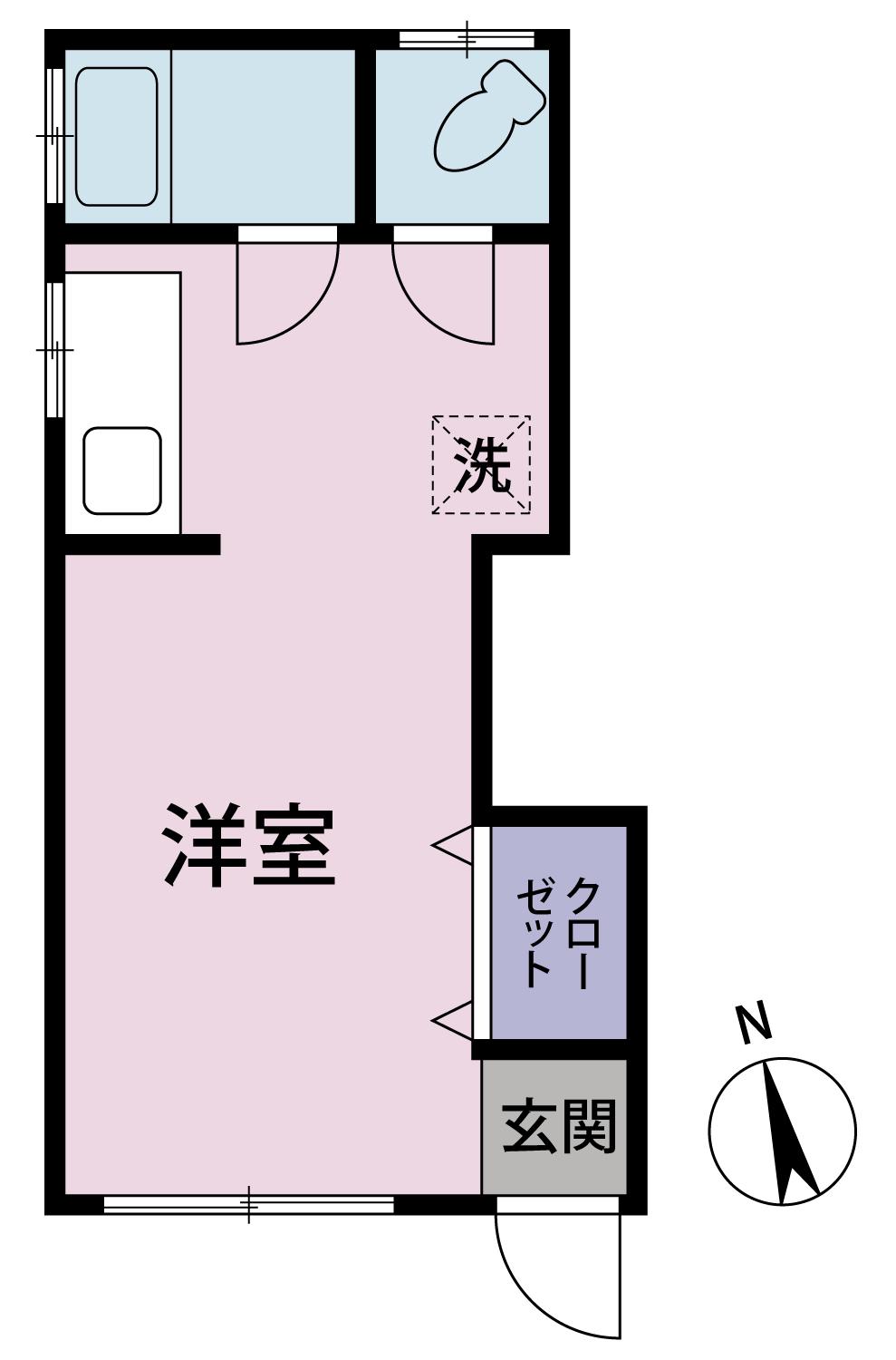 北沢5丁目アパート 1階部分(1K/1階)の間取り写真