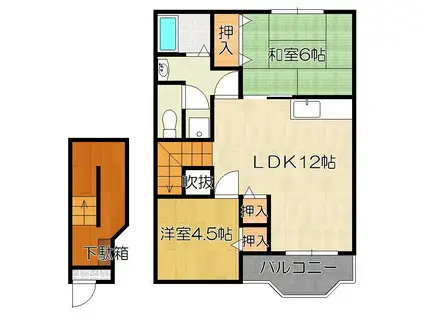 クレストール福井(2LDK/2階)の間取り写真