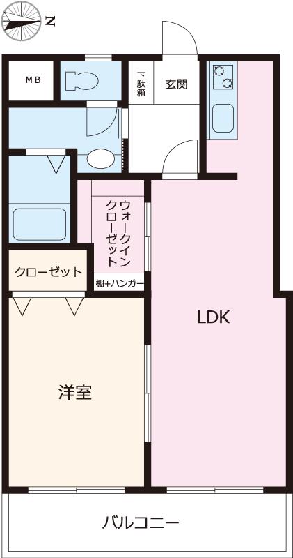コーポ小山(1LDK/3階)の間取り写真