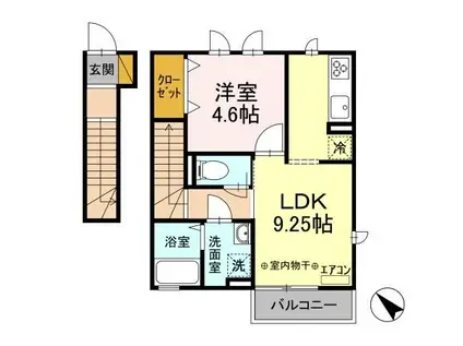 クルミー幕張本郷(1LDK/2階)の間取り写真