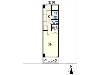 地下鉄桜通線 桜山駅 徒歩9分 4階建 築29年(1K/2階)の間取り写真