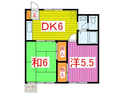 メゾン福嶋(2DK/3階)の間取り写真