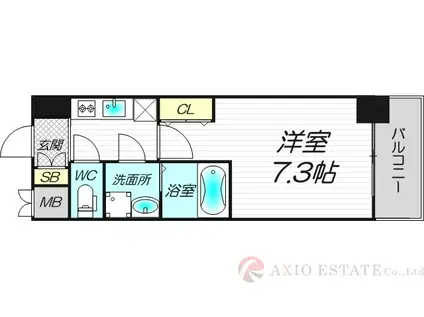 S-RESIDENCE新大阪ウエスト(1K/4階)の間取り写真