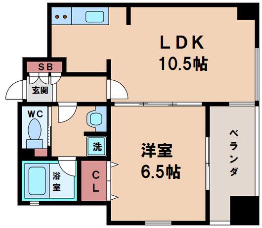 トゥレーヌ北花田(1LDK/2階)の間取り写真