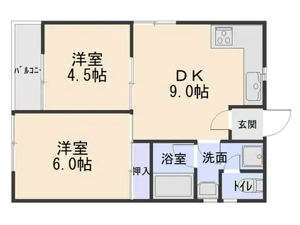 エクセルメゾン御池(2DK/5階)の間取り写真