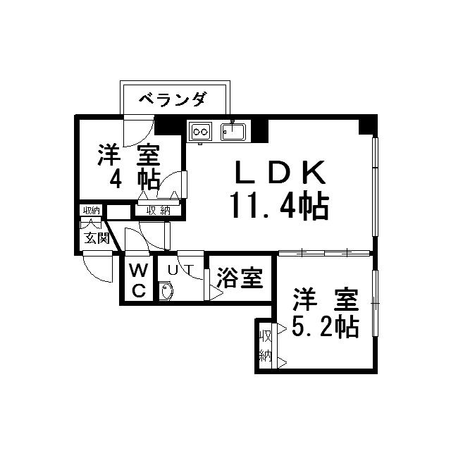 サンライトパレス(2LDK/5階)の間取り写真