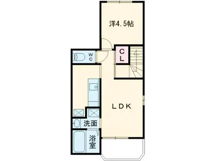 サンフェリシアン綾部駅前(1LDK/2階)の間取り写真