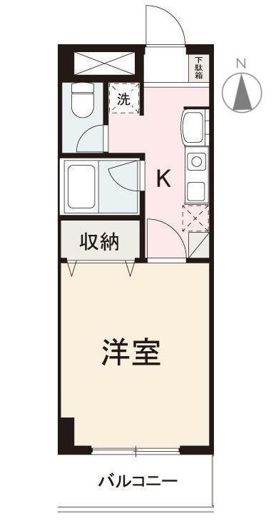 富士ソレイユ(1K/6階)の間取り写真