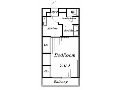 リブリ・ひゅーき(1K/2階)の間取り写真