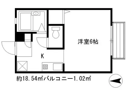 ハイツオリーブ(1K/2階)の間取り写真