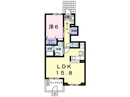 マーベラス新知台B棟(1LDK/1階)の間取り写真