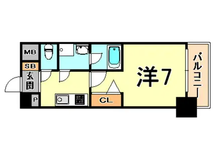 ファーストレジデンス三宮イースト(1K/8階)の間取り写真