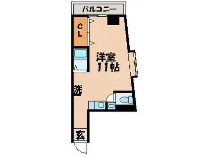 ケイズメゾン(ワンルーム/3階)の間取り写真