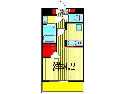 ウィッシュ・スクエア・イースト(ワンルーム/2階)の間取り写真