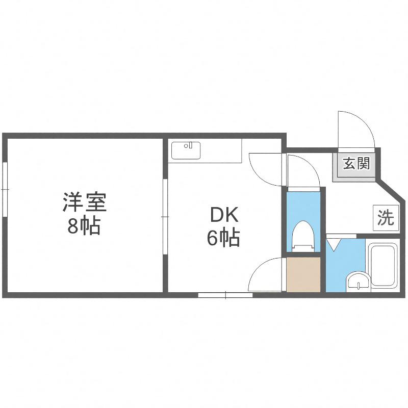 メゾン中島(1K/4階)の間取り写真