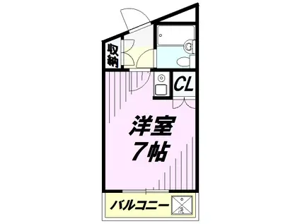 まるみ煉瓦館(ワンルーム/1階)の間取り写真