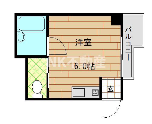 ハイツ菱屋(ワンルーム/1階)の間取り写真