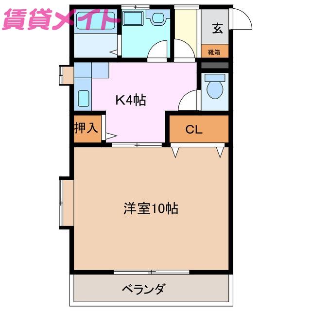 のんびりずむ(1K/2階)の間取り写真